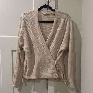 Vince Kimino-style Cream Wrap Sweater